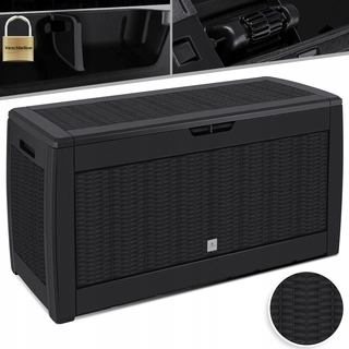 Záhradný úložný box - Plastový záhradný box, 310 l, čierny
